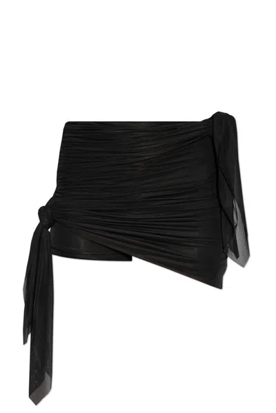 Diesel Bandana Mini Skirt In Draped Jersey In Black