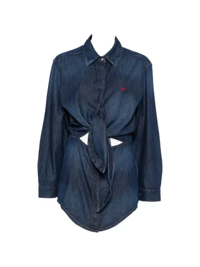 Diesel Tie-front Dress In Blue