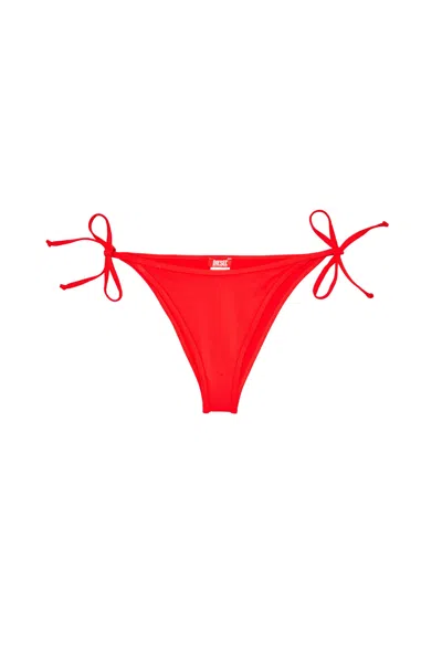 Diesel Tie-side Bikini Bottoms With Logo Back In Red
