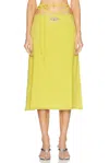Diesel Tie Waist Midi Skirt In Umber