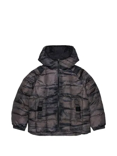 Diesel Kids' 타이다이 패딩 재킷 In Black
