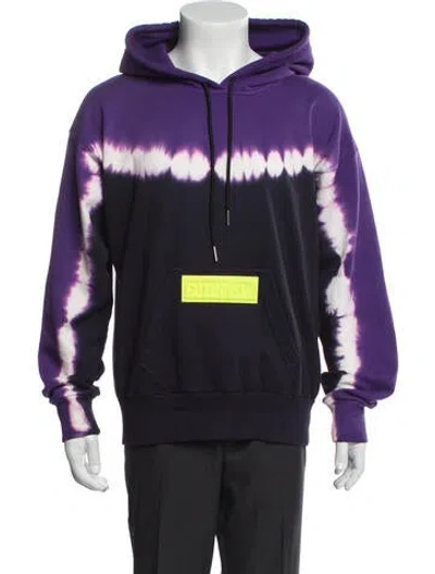 Pre-owned Diesel Tie-dye Print Crew Neck Hoodie In Purple