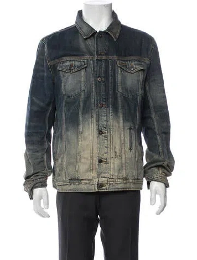 Pre-owned Diesel Tie-dye Print Denim Jacket In Blue