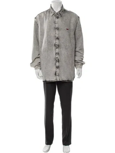 Pre-owned Diesel Tie-dye Print Denim Jacket W/ Tags In Gray