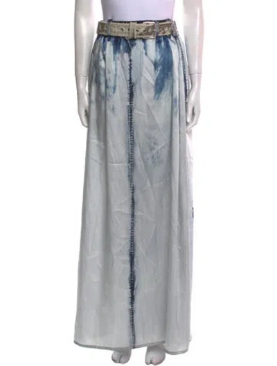Pre-owned Diesel Tie-dye Print Long Skirt In Blue