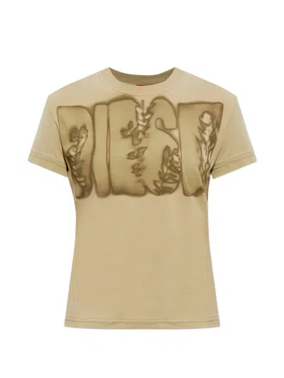 Diesel T-ila-aa3 Logo-print Short-sleeve T-shirt In Brown