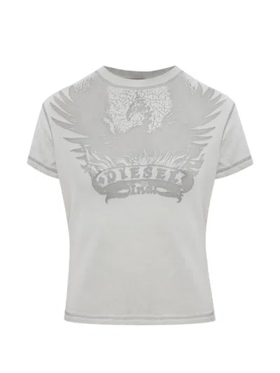 Diesel T-ila-aa7 Graphic-print T-shirt In Gray