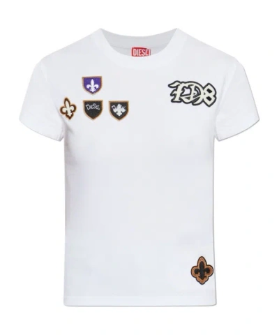 Diesel T-ila-cp Appliqu T-shirt In White
