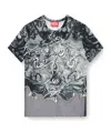 Diesel T-inlay T-shirt In Gray