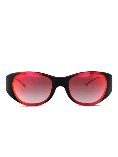 Diesel 有色镜片椭圆框太阳眼镜 In Black