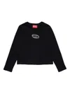Diesel Pullover Misto Cashmere Con Ricamo Oval D In Black