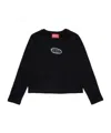 Diesel Pullover Misto Cashmere Con Ricamo Oval D In Black