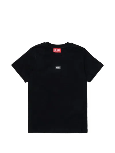 Diesel Kids' Tjustr7 T-shirt In Black