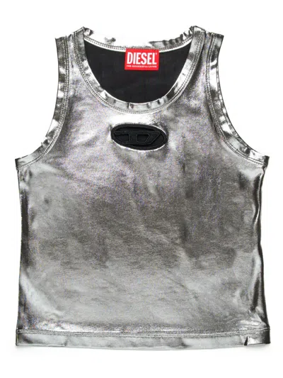 Diesel Kids' Tlynys Top In Silver