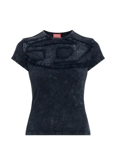 Diesel T-mely-cup Logo-patch T-shirt In Blue