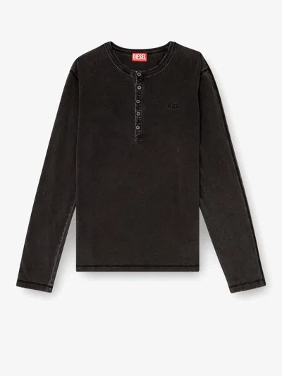 Diesel T Mind Long Sleeve Henley T-shirt In Black