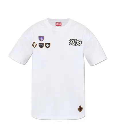 Diesel T-norm-cp Appliqu T-shirt In White