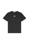 Diesel Mens 900 T-norm-iod Logo-embroidered Cotton-jersey T-shirt In Black