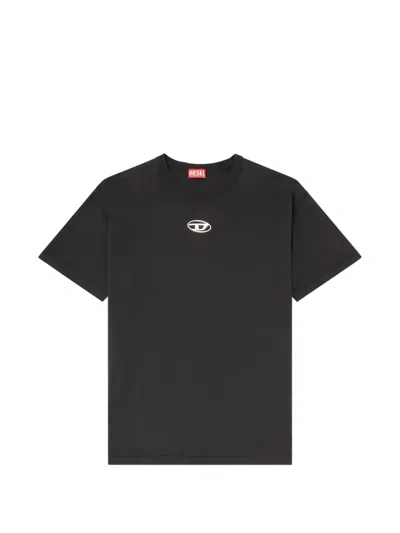 Diesel Mens 900 T-norm-iod Logo-embroidered Cotton-jersey T-shirt In Black