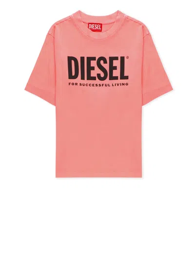 Diesel Kids' Tnuci T-shirt In Pink