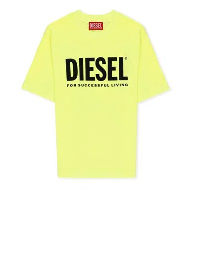 Diesel Kids' Tnuci T-shirt In Yellow