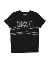 Diesel Toddler Boy T-shirt Black Size 4 Cotton In Black