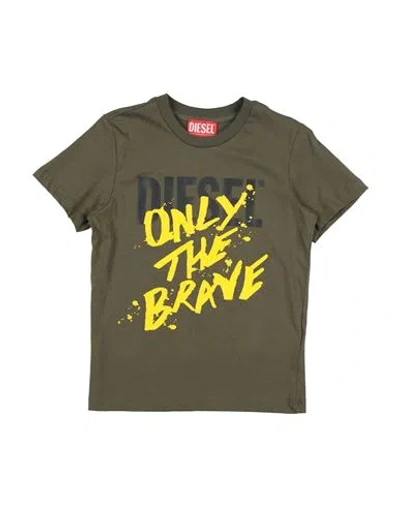 Diesel Babies'  Toddler Boy T-shirt Military Green Size 6 Cotton