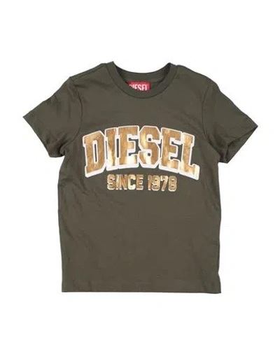 Diesel Babies'  Toddler Boy T-shirt Military Green Size 6 Cotton