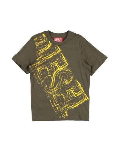 Diesel Babies'  Toddler Boy T-shirt Military Green Size 6 Cotton
