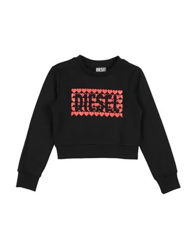 Diesel Babies'  Toddler Girl Sweatshirt Black Size 6 Cotton, Polyester, Elastane