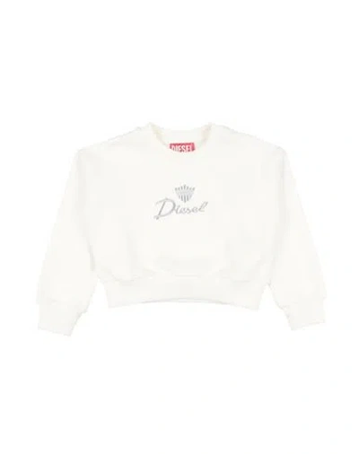 Diesel Babies'  Toddler Girl Sweatshirt Ivory Size 4 Cotton, Elastane In White