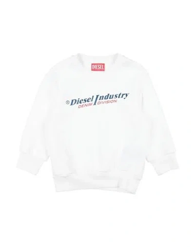 Diesel Toddler Girl Sweatshirt White Size 4 Cotton, Elastane In White