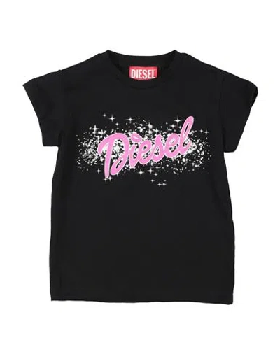 Diesel Babies'  Toddler Girl T-shirt Black Size 6 Cotton