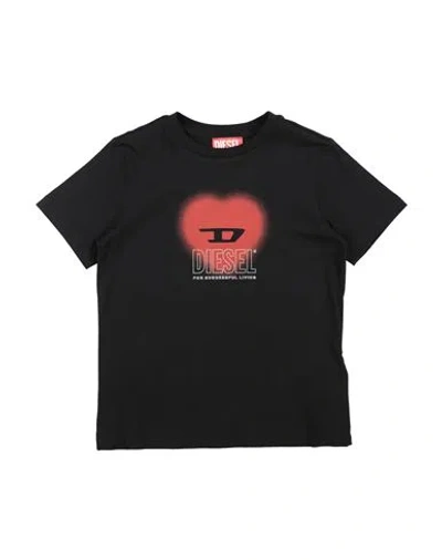Diesel Babies'  Toddler Girl T-shirt Black Size 6 Cotton