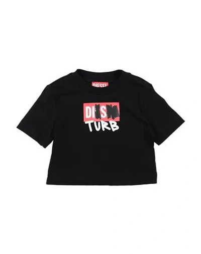 Diesel Babies'  Toddler Girl T-shirt Black Size 6 Cotton