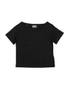 DIESEL DIESEL TODDLER GIRL T-SHIRT BLACK SIZE 4 COTTON, NYLON, POLYESTER, ELASTANE