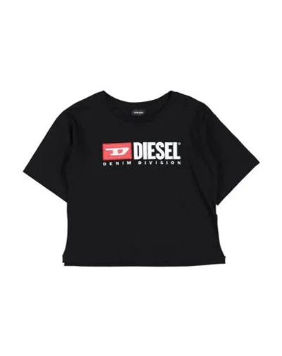Diesel Babies'  Toddler Girl T-shirt Black Size 6 Cotton, Polyester