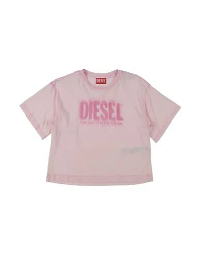 Diesel Babies'  Toddler Girl T-shirt Light Pink Size 6 Cotton