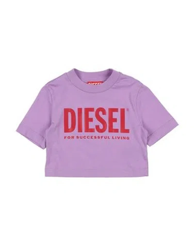 Diesel Babies'  Toddler Girl T-shirt Lilac Size 6 Cotton In Purple