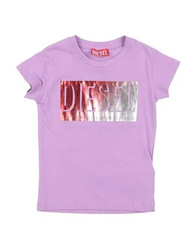 Diesel Babies'  Toddler Girl T-shirt Lilac Size 6 Cotton In Purple
