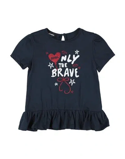 Diesel Babies'  Toddler Girl T-shirt Midnight Blue Size 3 Cotton