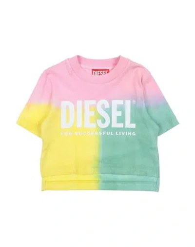 Diesel Babies'  Toddler Girl T-shirt Pink Size 4 Cotton In Yellow