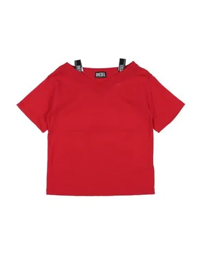 Diesel Babies'  Toddler Girl T-shirt Red Size 6 Cotton, Nylon, Polyester, Elastane