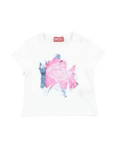Diesel Babies'  Toddler Girl T-shirt White Size 4 Cotton