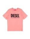 Diesel Toddler T-shirt Coral Size 6 Cotton In Red
