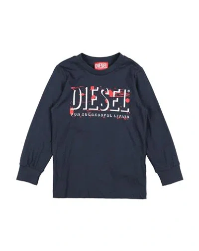 Diesel Babies'  Toddler T-shirt Navy Blue Size 6 Cotton, Elastane
