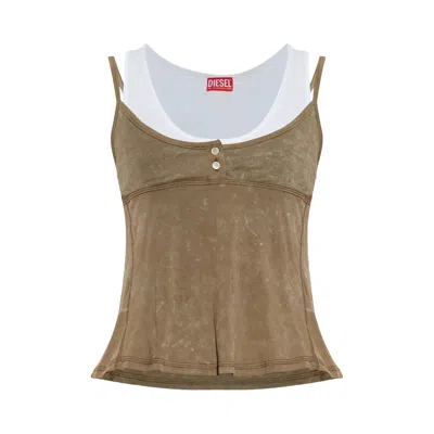 Pre-owned Diesel T-olisse Tank Top 'olive' | Green | Women's Size M