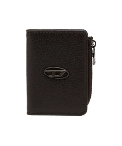 Diesel Tonal-design Leather Wallet In Brown