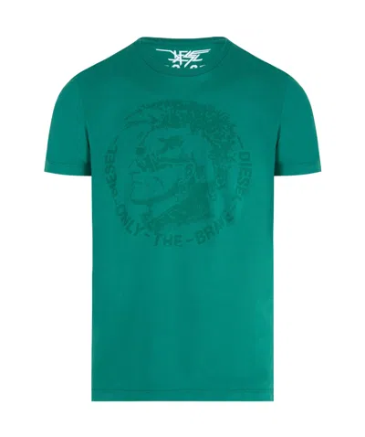 Diesel Tonal Printed T-shirt In Green