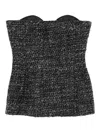 Diesel Bouclé Corset Top With Ultra-low Cut In Black